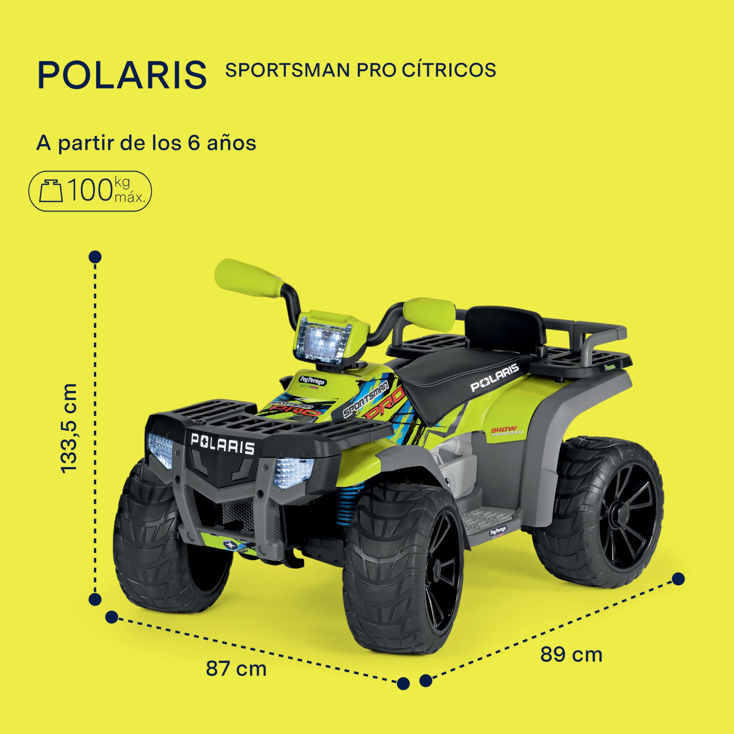 peg-perego-polaris-sportsman-pro-citrus-24v-quad-el-ctrico-2-motores-12-km-h image 3