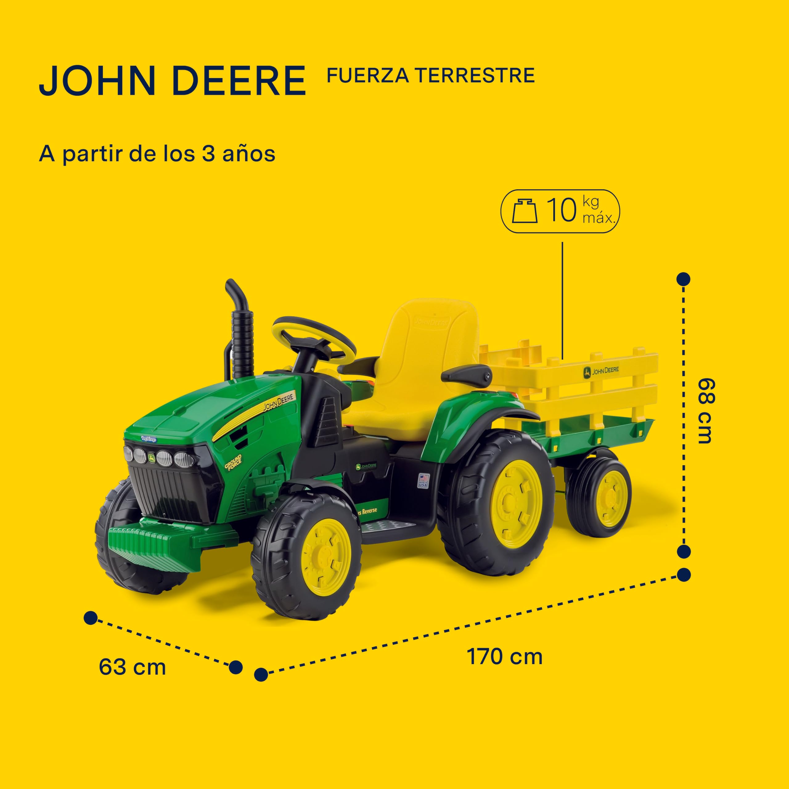 peg-perego-or0047-john-deere-tractor-el-ctrico-12v-con-remolque image 3
